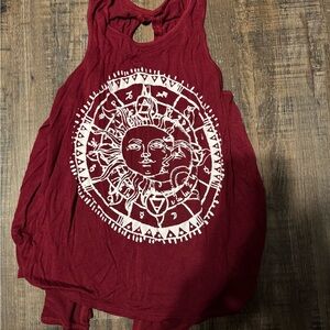 Women's Red Graphic Tank Top